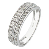 0.25ct Round Diamond Prong Set Half-Eternity Statement Ring in UK Hallmarked 9ct White Gold